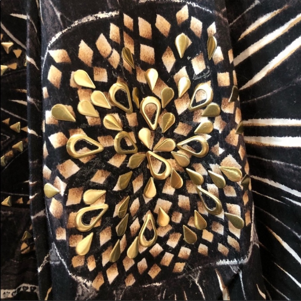 WHBM floral skirt black white gold size 0 - Picture 5 of 7